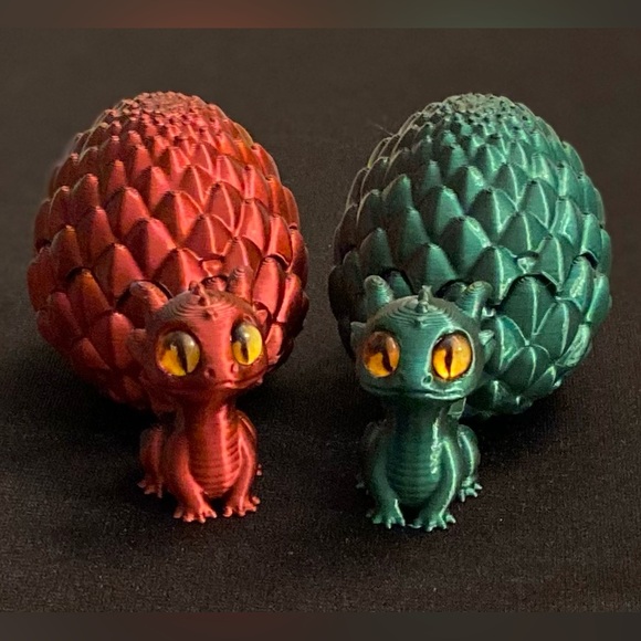 unbranded Other - Metallic Dragon Egg and Baby Dragon Toy Set Is Dramatic and Special - Choose One